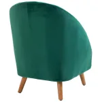 Poltrona da Camera da Letto e Salotto in Velluto Verde con Imbottitura Spessa e Solida Struttura in Legno (67x65x77cm)