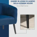 Rivestimento in Velluto e Gambe in Legno