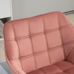 Poltroncina Stile Nordico in Legno ed Effetto Velluto Rosa per Soggiorno o Ufficio