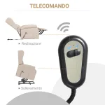 Poltrona Alzapersone Reclinabile Con Telecomando Utilizzo Semplice e Intuitivo Colore Bianco Crema Poltrona Alzapersone Reclinabile Con Telecomando