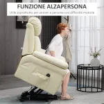 Poltrona Relax Alzapersona Elettrica con Imbottitura Spessa e Telecomando