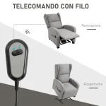 Poltrona Elettrica Alzapersona Reclinabile 160° con 2 Ruote Universali