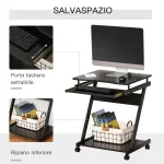 Scrivania per Computer Porta PC Classico e Salvaspazio