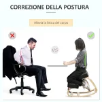 Sedia Ergonomica con Inginocchiatoio in Legno di Betulla e Cuscino