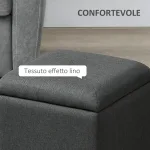 Pouf Contenitore Imbottito in Tessuto Teddy Morbido per Salotto e Camera