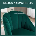 Poltroncina da Camera e Salotto a Conchiglia Stile Art Deco