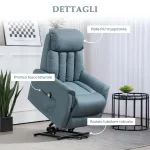 Poltrona Relax Reclinabile Alzapersone Elettrica con Telecomando e Poggiapiedi