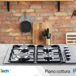 PremierTech Piano cottura a gas 60cm 4 fuochi Nero P460BL