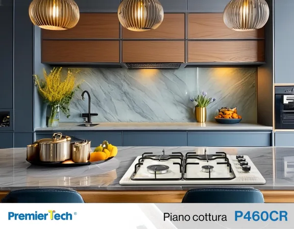 PremierTech Piano cottura a gas 60cm 4 fuochi Crema P460CR