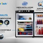 PremierTech Mini Frigo 90L con Congelatore Trivalente 220V 12V Gas Libera Installazione PTF90L3