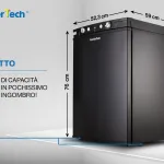 PremierTech Mini Frigo 90L con Congelatore Trivalente 220V 12V Gas Libera Installazione PTF90L3