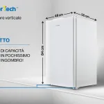 PremierTech Congelatore Verticale Freezer Bianco 64 litri -24° Classe E 4**** Stelle 3 Cassetti PT64FR