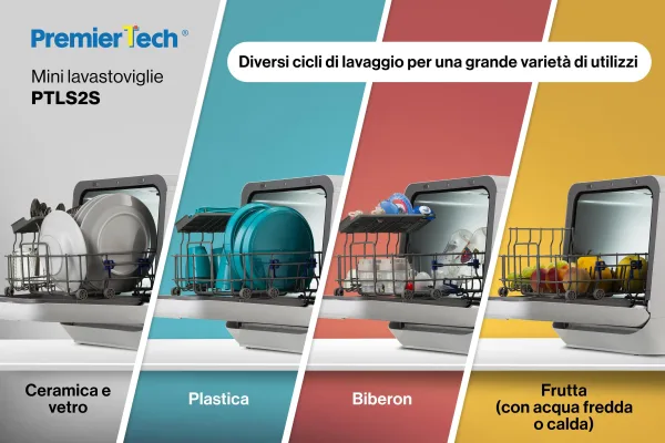 PremierTech PTLS2S Mini Lavastoviglie 2 coperti 6 programmi