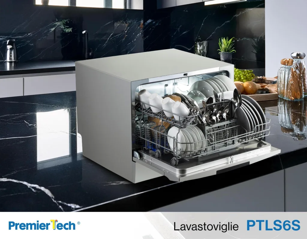 PremierTech PTLS6S Silver Lavastoviglie 6 coperti 8 programmi libera installazione