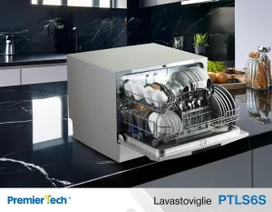 PremierTech PTLS6S Silver Lavastoviglie 6 coperti 8 programmi libera installazione