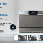 PremierTech PTLS6S Silver Lavastoviglie 6 coperti 8 programmi libera installazione