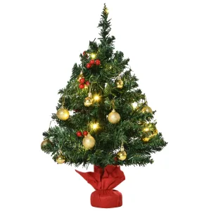 Oigger Albero di Natale 60cm con 15 Luci a LED