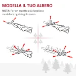 Albero di Natale Artificiale in PVC con 499 Rami e Base in Plastica