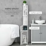 Colonna Bagno con 2 Ripiani e 2 Armadietti