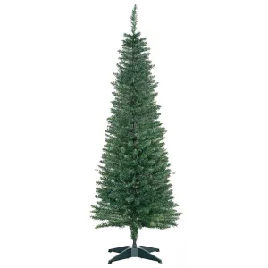 Oigger Albero di Natale Artificiale 150cm Alto e Stretto con Rami Realistici e Base in Plastica