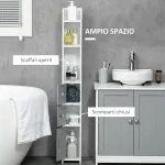 Colonna Bagno con Mensole e Armadietti