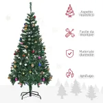 Albero di Natale con Decorazioni e Rami Folti