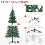 Albero di Natale 150cm con 420 Rami in PVC Ignifughi