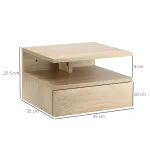 Set da 2 Comodini Moderni Sospesi con Cassetto e Ripiano in Legno 35x32x22.5cm