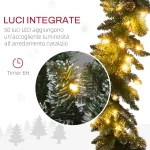 Ghirlanda Natalizia con 50 Luci LED Bianche e Decorazioni