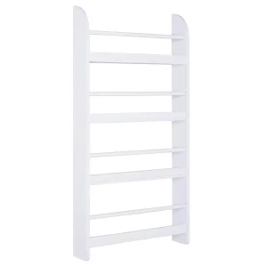 Oigger Libreria da Parete con 4 Ripiani in Legno Bianco Impermeabile