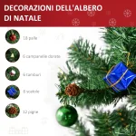 1.8m Albero di Natale Artificiale con 624 Rami in PVC Ignifughi