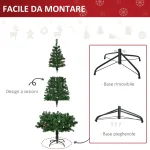 Albero di Natale Realistico con Decorazioni e Rami Folti