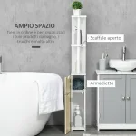 Colonna Bagno con 2 Ripiani e 2 Armadietti