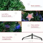 Albero di Natale artificiale 120cm a fibra ottica e 16 luci LED a forma di stella