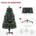 Albero di Natale 120cm con 130 Luci a LED e Fibre Ottiche Colorate