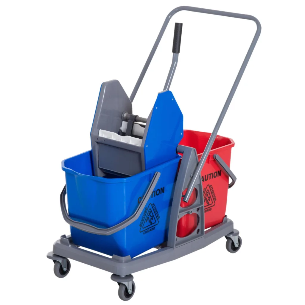 Oigger Carrello delle Pulizie Professionale 2 Secchi Capacità 25L Strizzatore 73 × 45 × 92cm