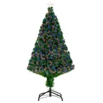 Oigger Albero di Natale Artificiale 120cm con Fibre Ottiche e Luci LED