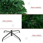 Albero di Natale Artificiale 120cm con Fibre Ottiche e Luci LED