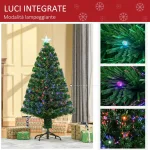 Albero di Natale a Fibre Ottiche 120cm Albero di Natale Artificiale con 16 Luci LED di 3 Colori e Rami in PVC