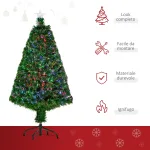 Albero di Natale a Fibre Ottiche 120cm Albero di Natale Artificiale con 16 Luci LED di 3 Colori e Rami in PVC