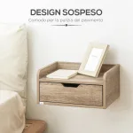 Set 2 Comodini Sospesi in Truciolato per Camera da Letto e Soggiorno