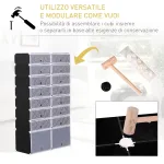 Guardaroba Modulare Scarpiera Cubi a 8 Ripiani 2 Righe