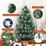 Albero di Natale con Luci a LED e Fibre Ottiche