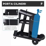 Carrello Porta Utensili a 3 Ripiani con 2 Catene di Sicurezza