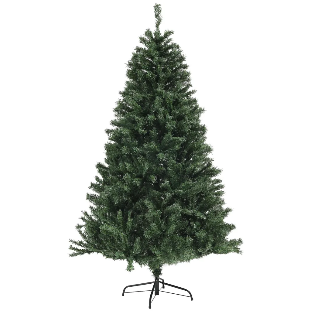 Oigger Albero di Natale Artificiale Ø110 x180 cm con 1000 Rami in Acciaio e Plastica Verde