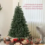 Albero di Natale Artificiale Ø110 x180 cm con 1000 Rami in Acciaio e Plastica Verde