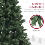 Albero di Natale Artificiale Ø110 x180 cm con 1000 Rami in Acciaio e Plastica Verde