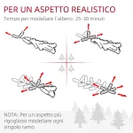 Albero di Natale Artificiale Ø110 x180 cm con 1000 Rami in Acciaio e Plastica Verde