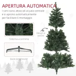 Albero di Natale Artificiale Ø110 x180 cm con 1000 Rami in Acciaio e Plastica Verde