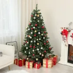 Albero di Natale Artificiale Ø110 x180 cm con 1000 Rami in Acciaio e Plastica Verde